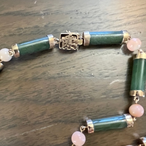 14k jade and coral necklace and bracelet - Picture 3 of 5